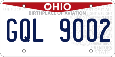 OH license plate GQL9002