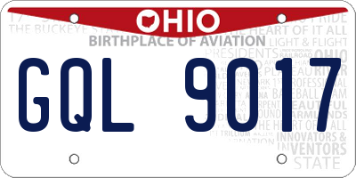 OH license plate GQL9017