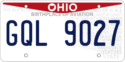 OH license plate GQL9027