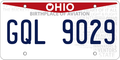 OH license plate GQL9029
