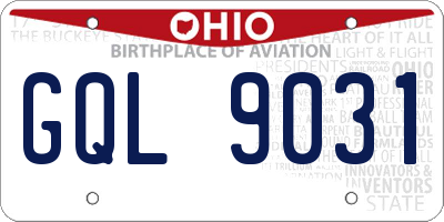 OH license plate GQL9031