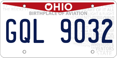 OH license plate GQL9032