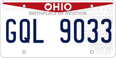 OH license plate GQL9033