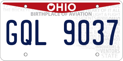 OH license plate GQL9037
