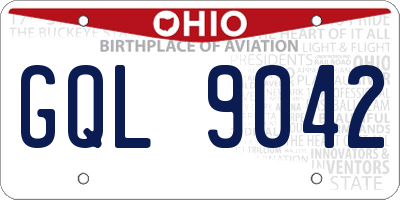 OH license plate GQL9042
