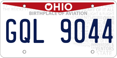OH license plate GQL9044