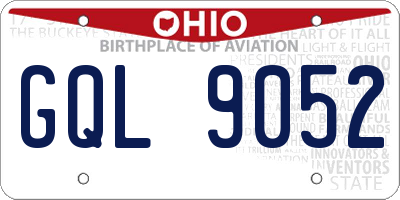 OH license plate GQL9052