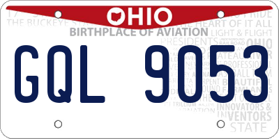 OH license plate GQL9053