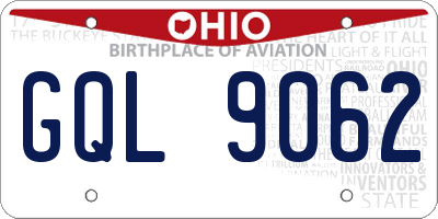 OH license plate GQL9062