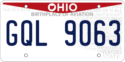 OH license plate GQL9063