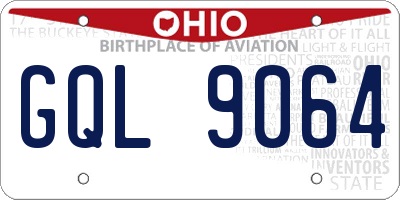 OH license plate GQL9064