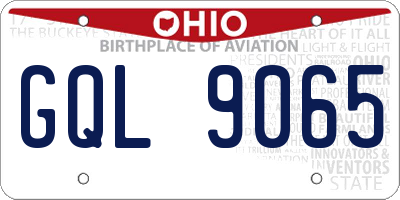 OH license plate GQL9065