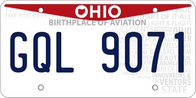 OH license plate GQL9071