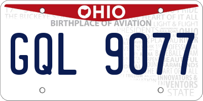 OH license plate GQL9077