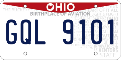 OH license plate GQL9101