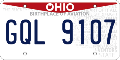 OH license plate GQL9107