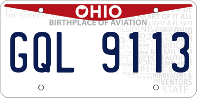 OH license plate GQL9113