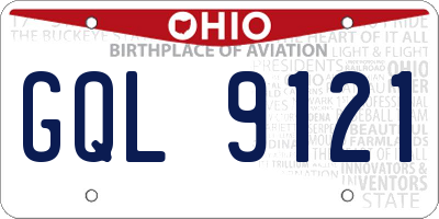 OH license plate GQL9121