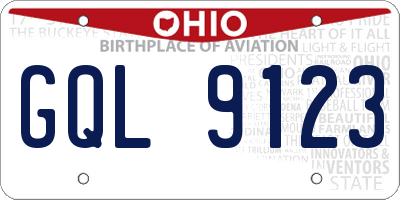 OH license plate GQL9123