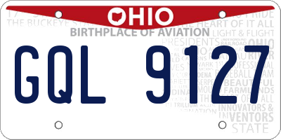 OH license plate GQL9127