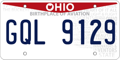 OH license plate GQL9129