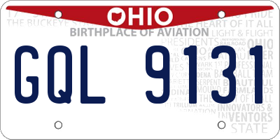 OH license plate GQL9131