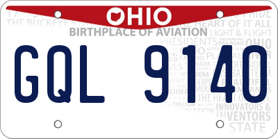 OH license plate GQL9140