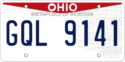 OH license plate GQL9141
