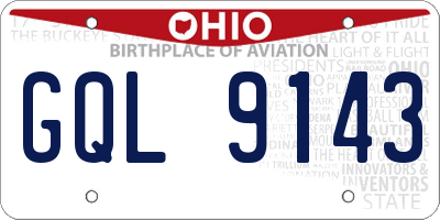 OH license plate GQL9143