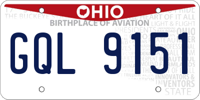 OH license plate GQL9151