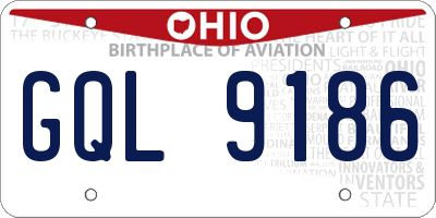 OH license plate GQL9186