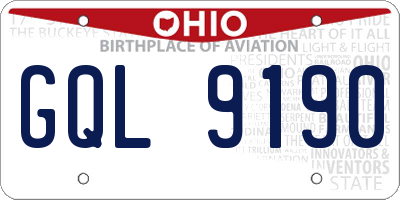 OH license plate GQL9190