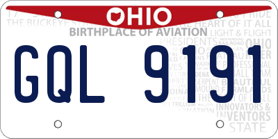 OH license plate GQL9191