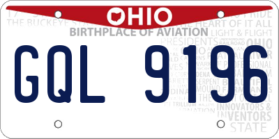 OH license plate GQL9196
