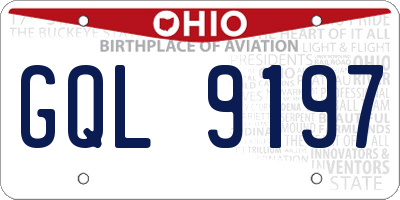 OH license plate GQL9197