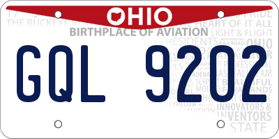 OH license plate GQL9202