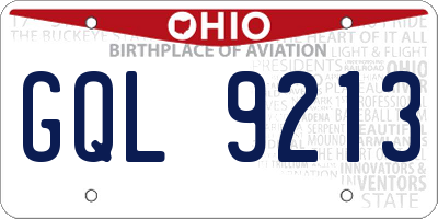 OH license plate GQL9213
