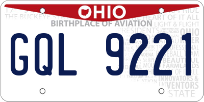 OH license plate GQL9221
