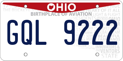 OH license plate GQL9222