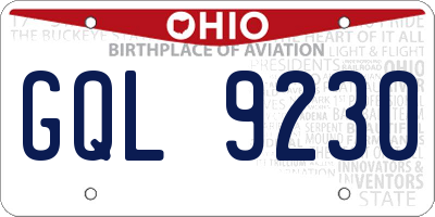 OH license plate GQL9230