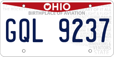 OH license plate GQL9237