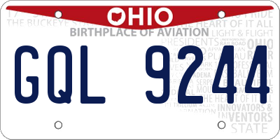 OH license plate GQL9244