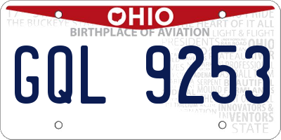OH license plate GQL9253