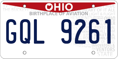 OH license plate GQL9261