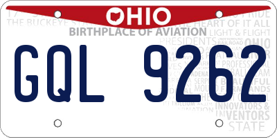 OH license plate GQL9262
