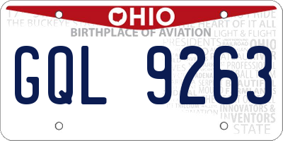 OH license plate GQL9263