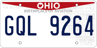 OH license plate GQL9264