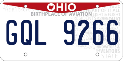 OH license plate GQL9266