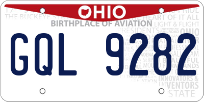 OH license plate GQL9282