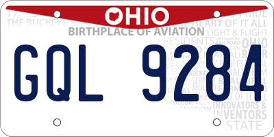 OH license plate GQL9284